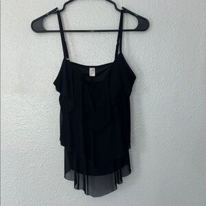 Jaclyn Smith Asymmetrical Black Sleeveless Camisole